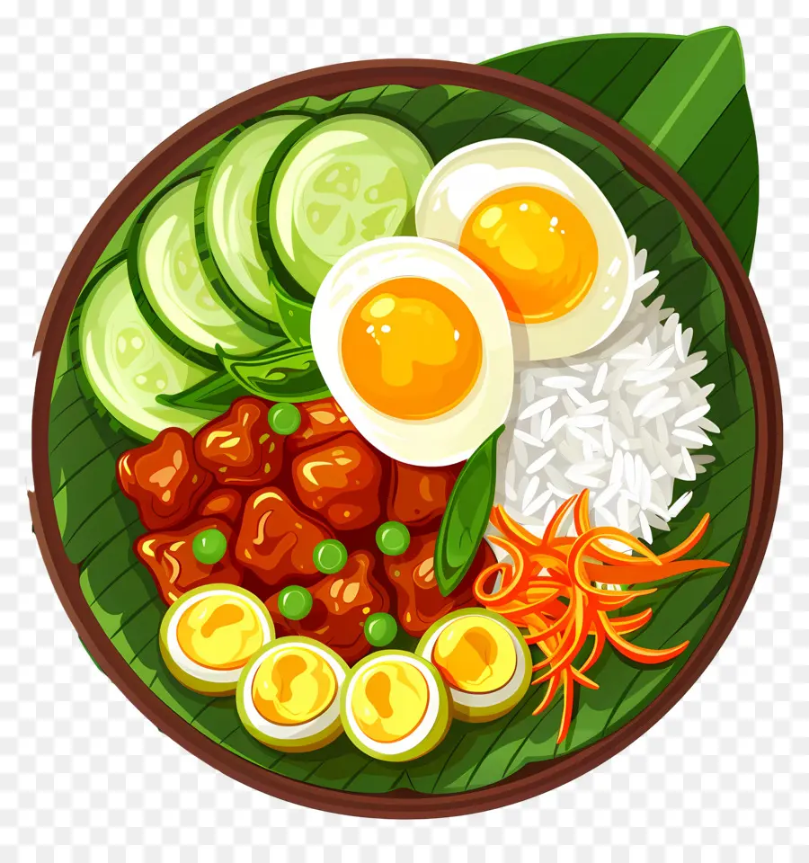 Nasi Lemak，Arroz E Caril PNG