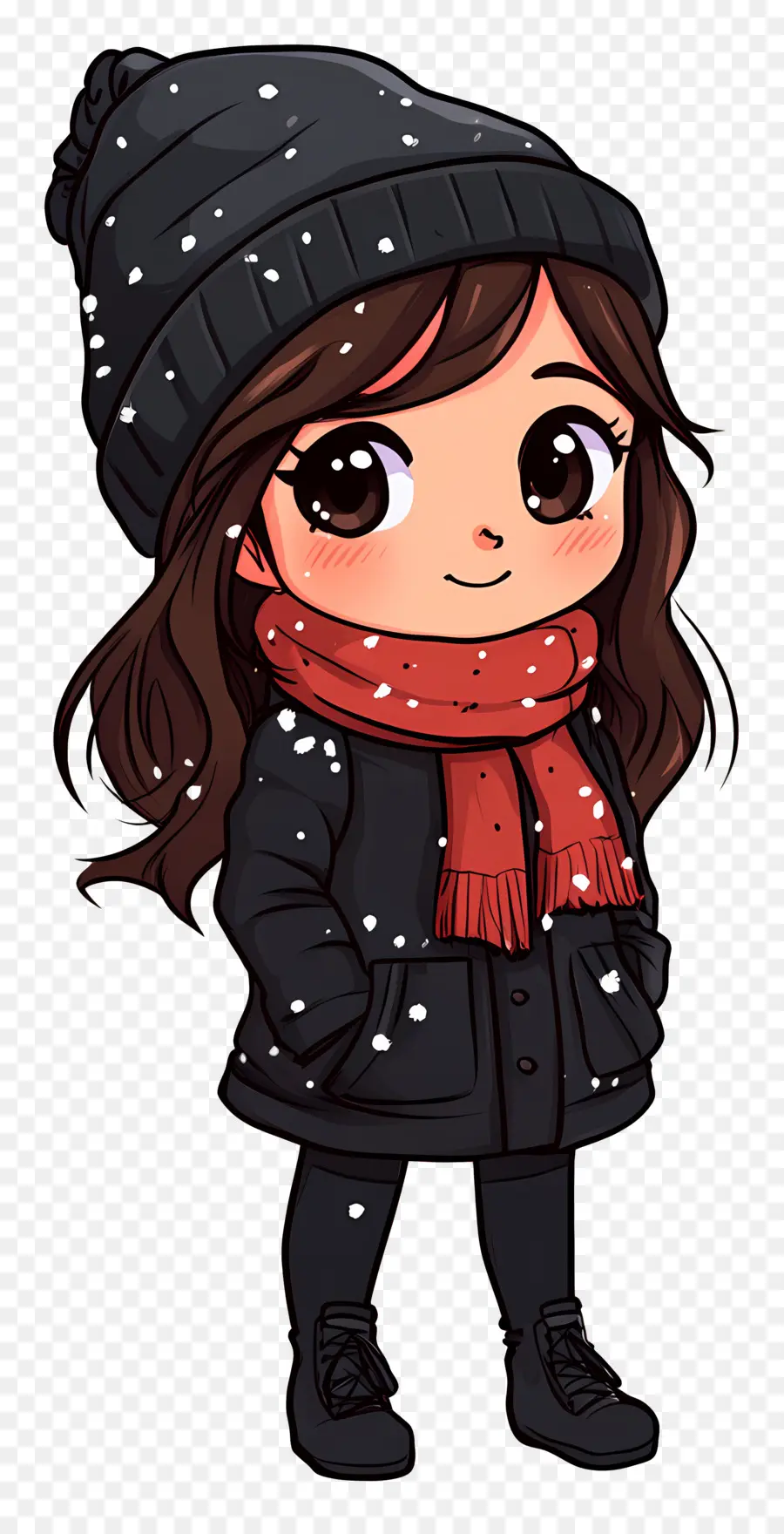 Garota De Inverno，Personagem Chibi PNG