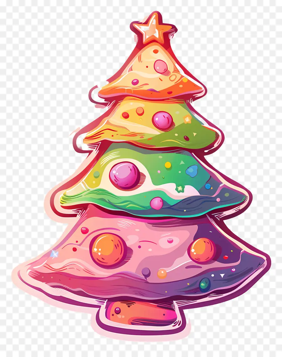 Biscoito De Natal，Árvore De Natal Colorida PNG