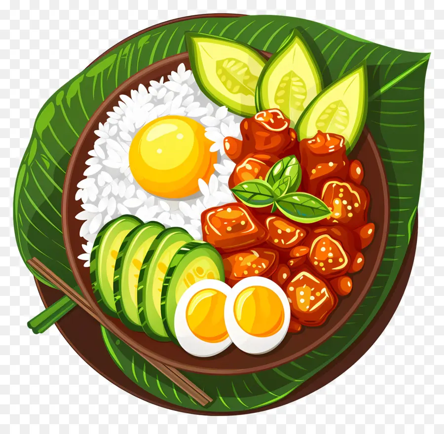 Nasi Lemak，Arroz E Caril PNG