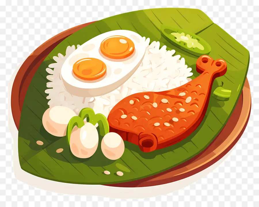 Nasi Lemak，Arroz E Frango PNG