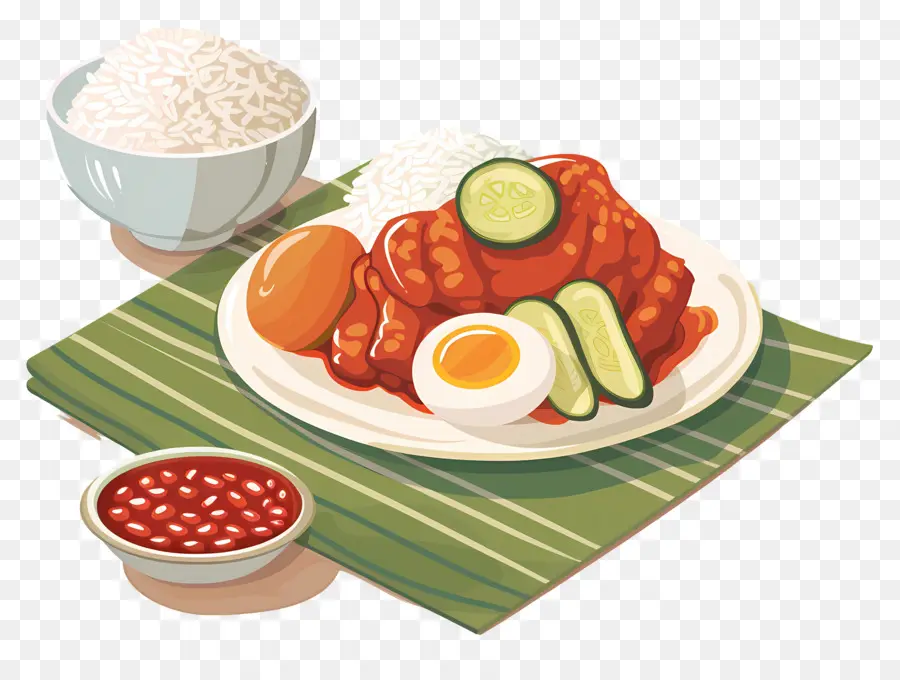 Nasi Lemak，Prato De Comida PNG