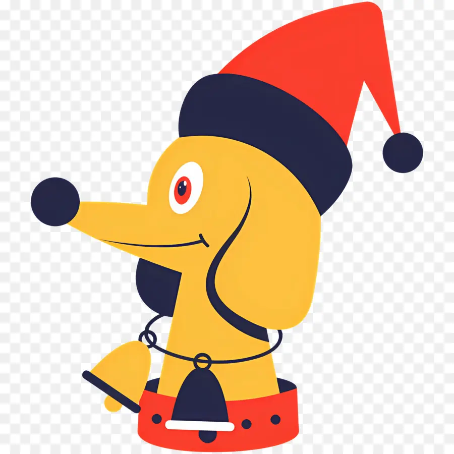 Cachorro De Natal，Cachorro Amarelo Com Chapéu Vermelho PNG