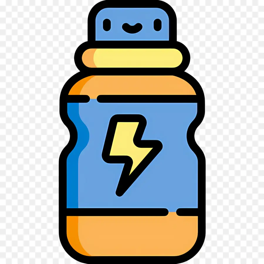 Bebida Energética，Garrafa Azul Com Relâmpago PNG