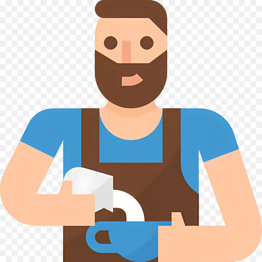 Barista，Barista Com Xícara PNG