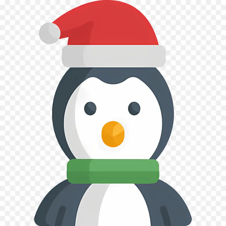 Pinguim De Natal，Pinguim Com Chapéu De Papai Noel PNG