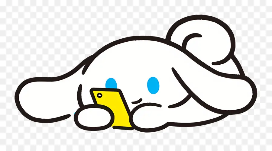 Cinnamoroll，Personagem Branco Com Telefone PNG