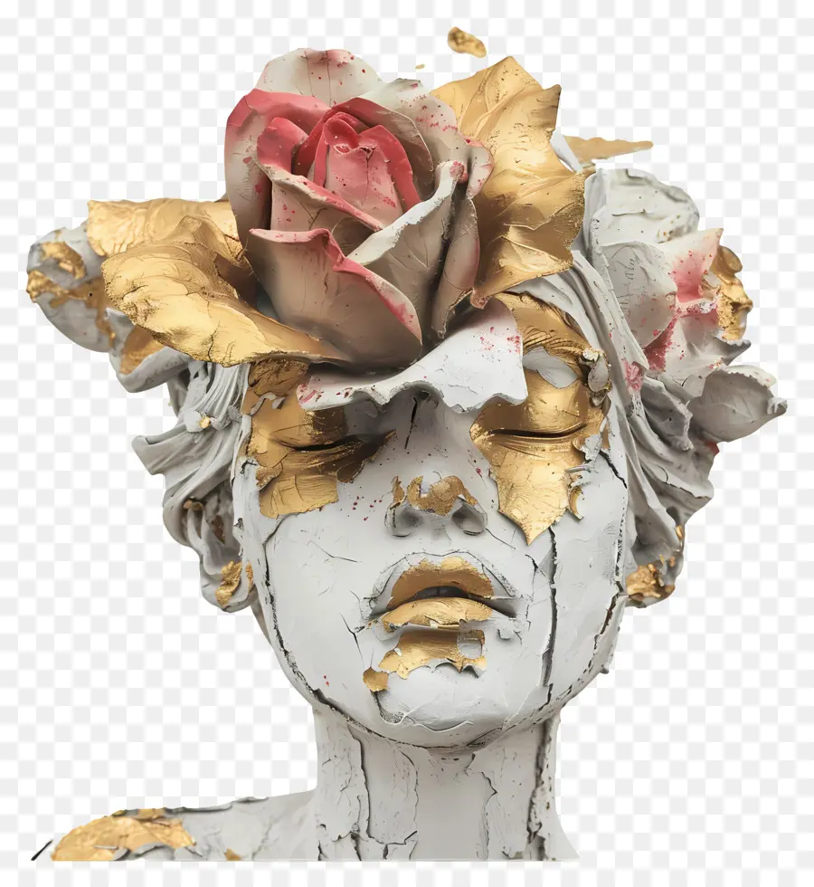 Escultura Moderna，Escultura Com Rosas PNG