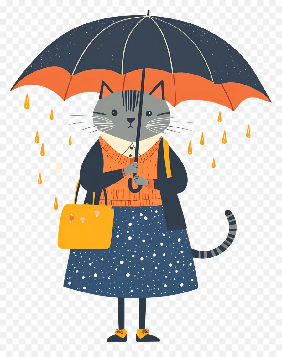 Gato De Anime，Gato Com Guarda Chuva PNG