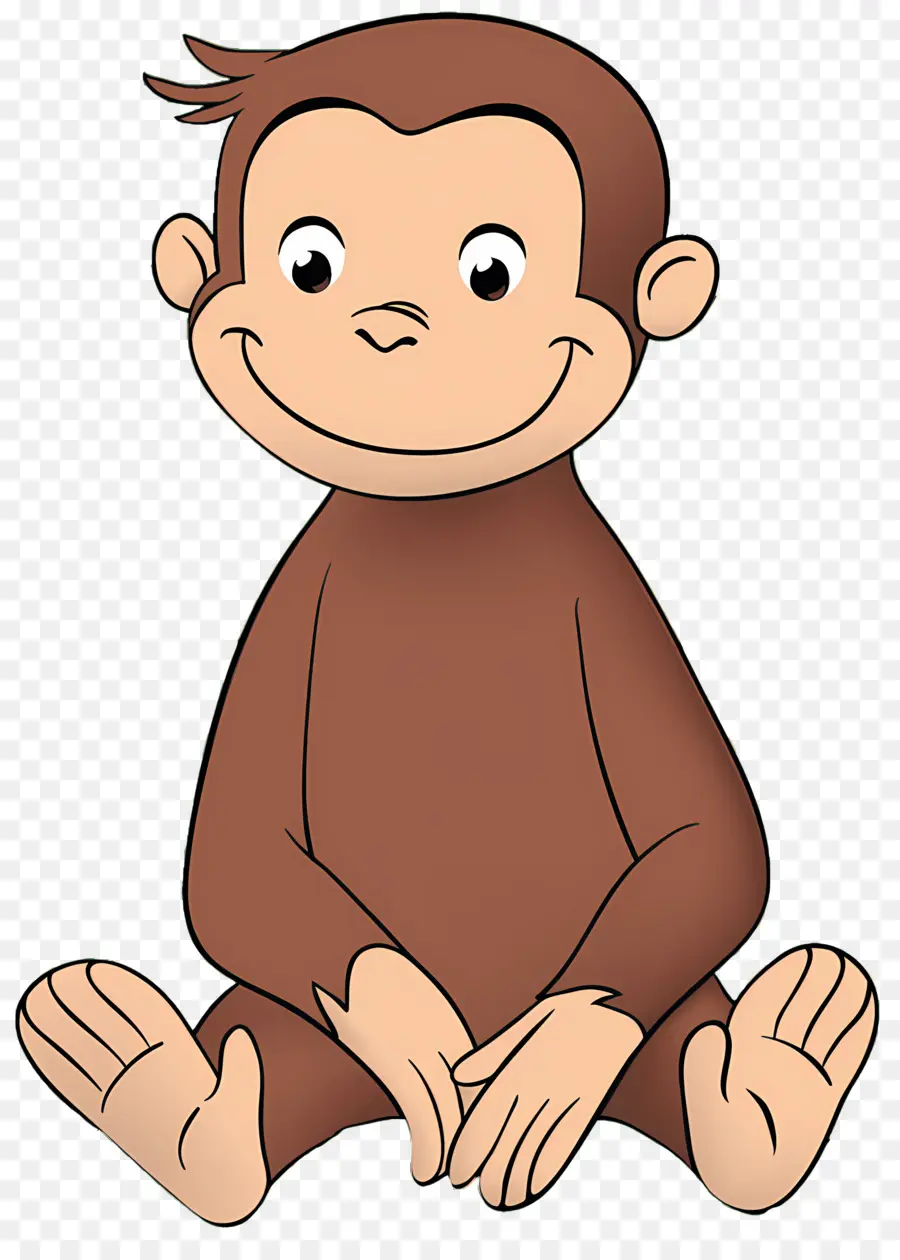 Curioso Jorge，Macaco Sentado PNG