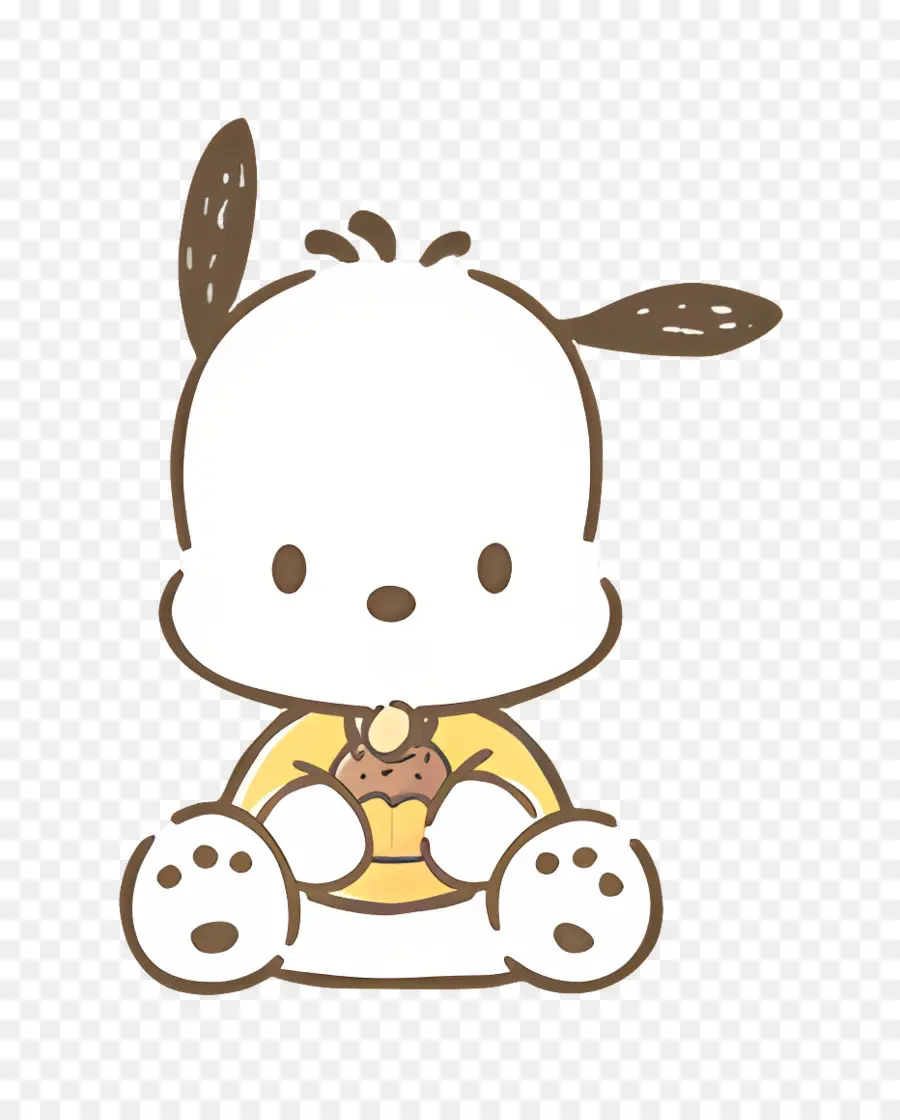 Pochacco，Cachorro Fofo Com Muffin PNG