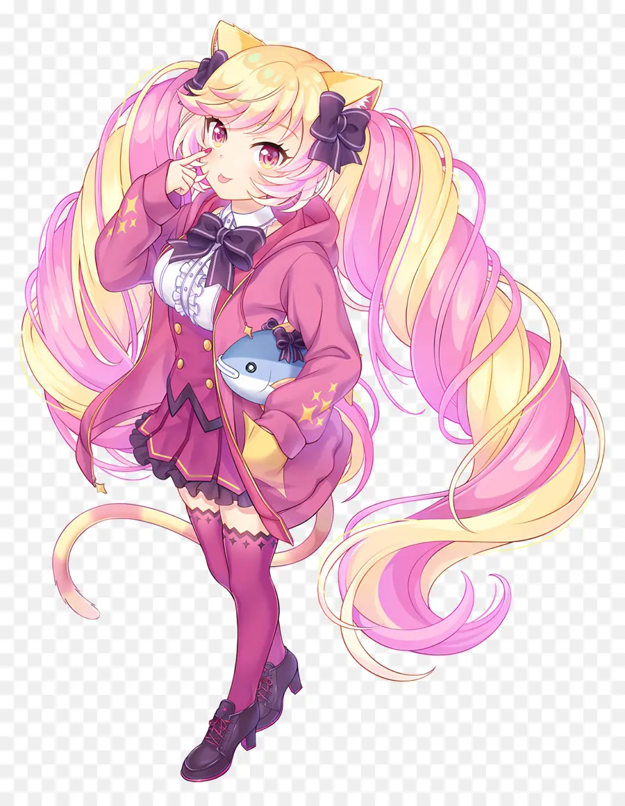 Mashimahimeko，Garota Anime Com Cabelo Rosa PNG