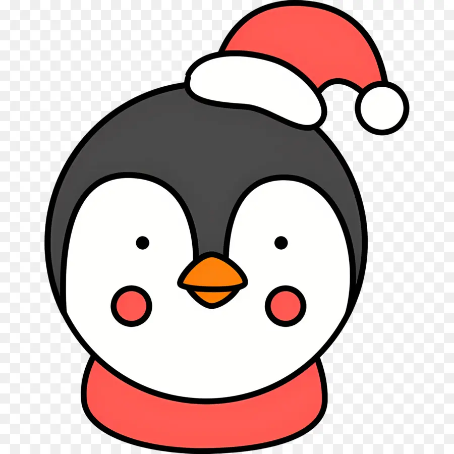 Pinguim De Natal，Pinguim Com Chapéu De Papai Noel PNG