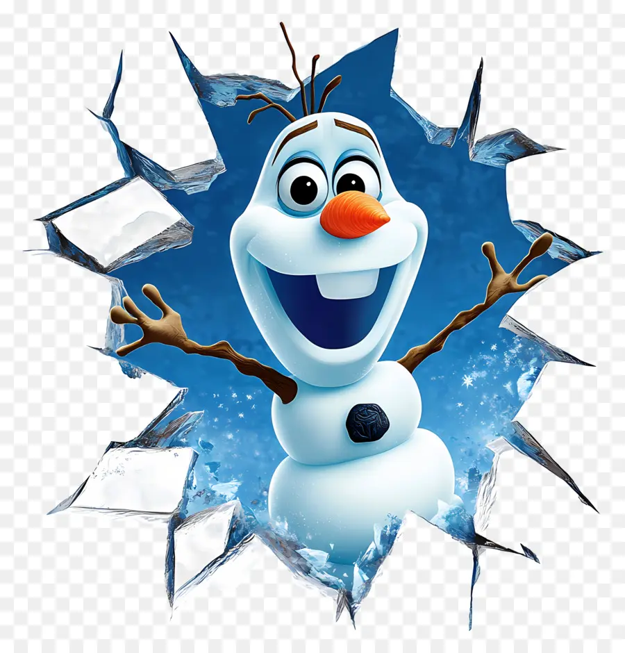 Olaf Congelado，Boneco De Neve Quebrando Gelo PNG