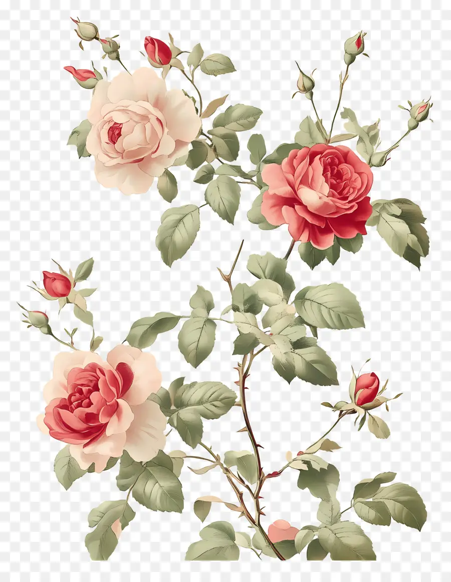 Fundo De Flor，Rosa Rosa PNG