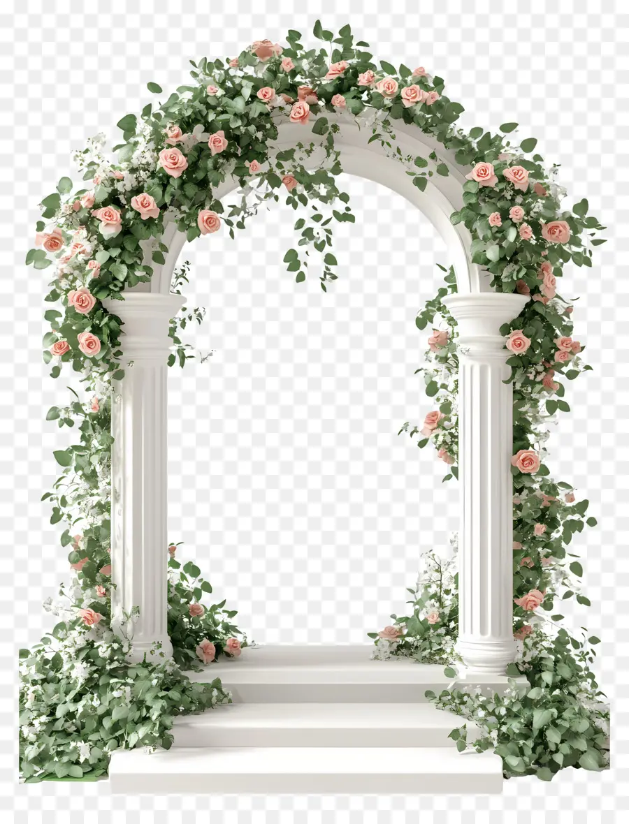 Fundo De Flor De Casamento，Arco Floral Branco PNG