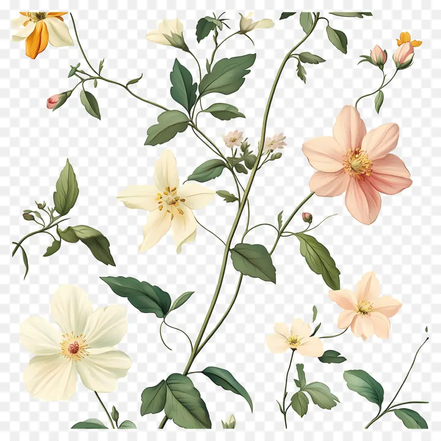 Fundo De Flor，Flores Pastel PNG