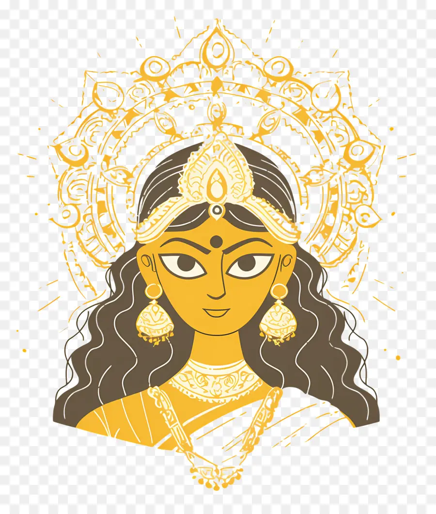 Navratri，Ilustração Da Deusa PNG