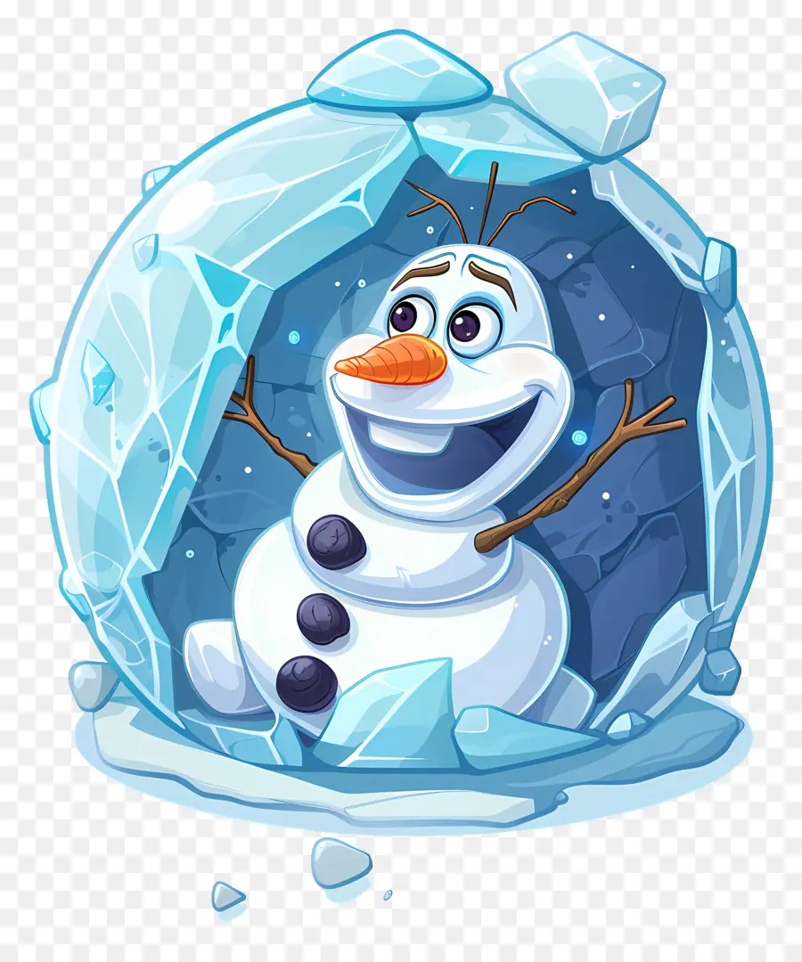 Olaf Congelado，Boneco De Neve Na Esfera De Gelo PNG