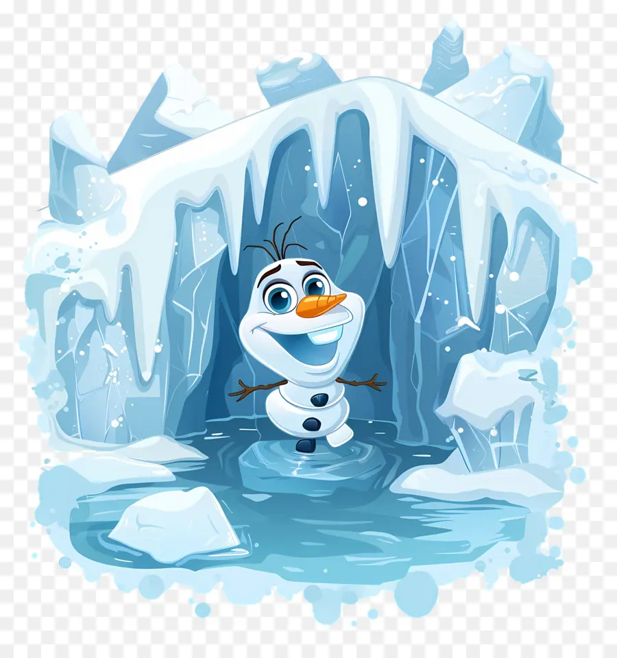 Olaf Congelado，Boneco De Neve Na Caverna PNG