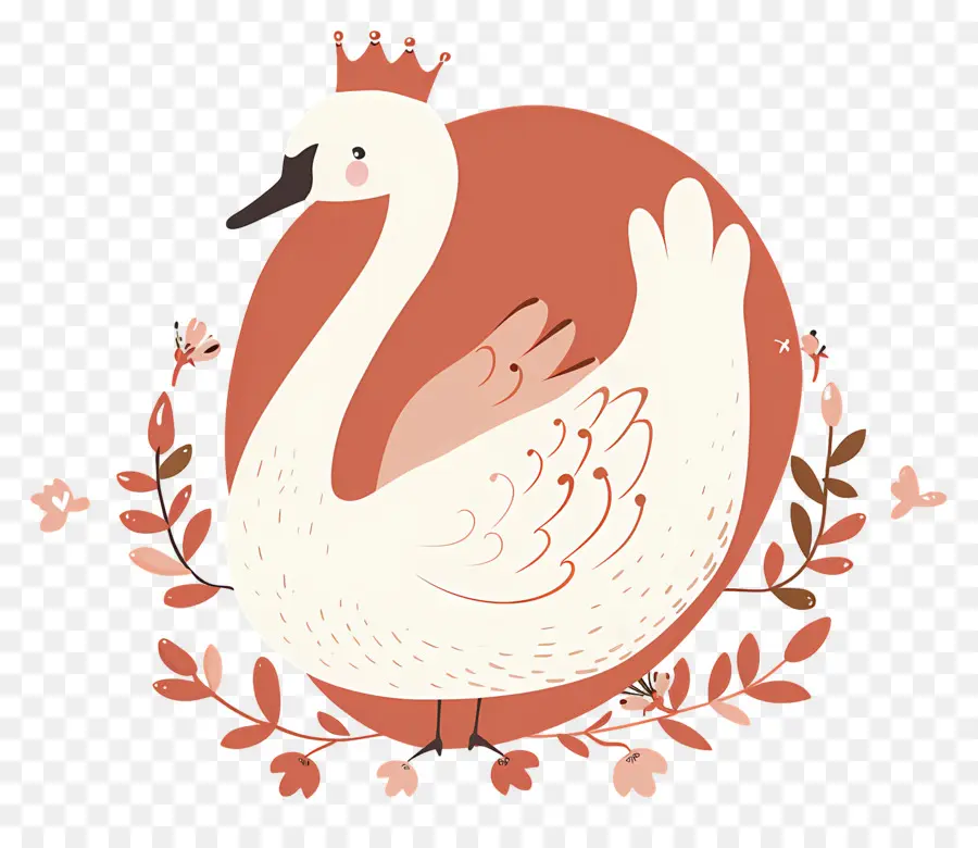 Cisne Branco，Ilustra O De Cisne Coroado PNG