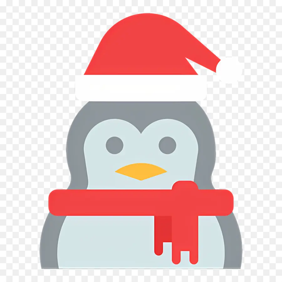 Pinguim De Natal，Pinguim Com Chapéu De Papai Noel PNG