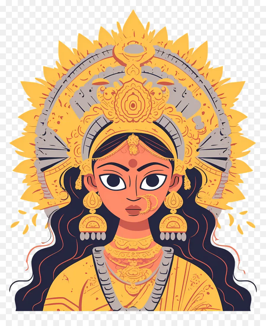 Navratri，Ilustração Da Deusa PNG