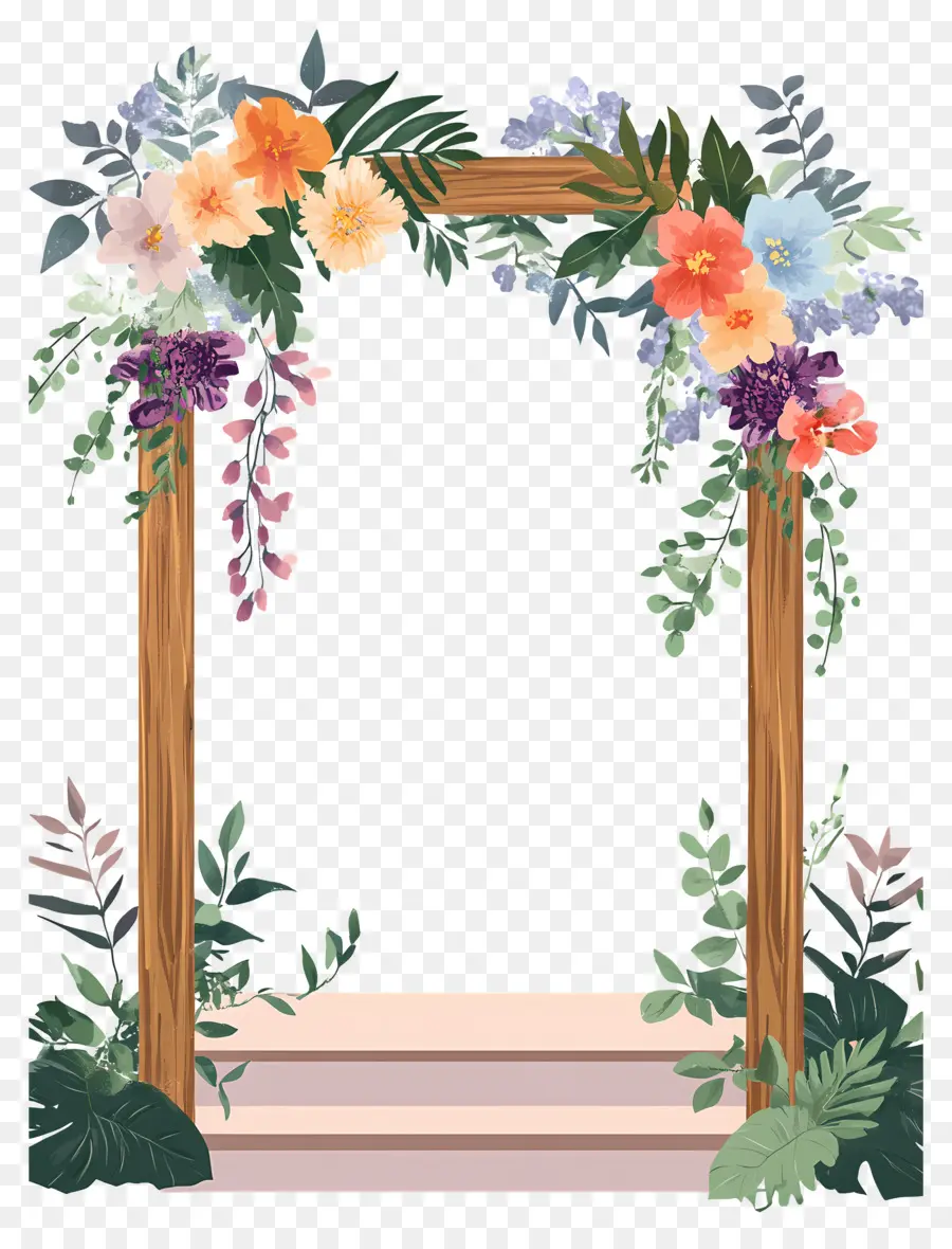 Fundo De Flor De Casamento，Arco Floral PNG