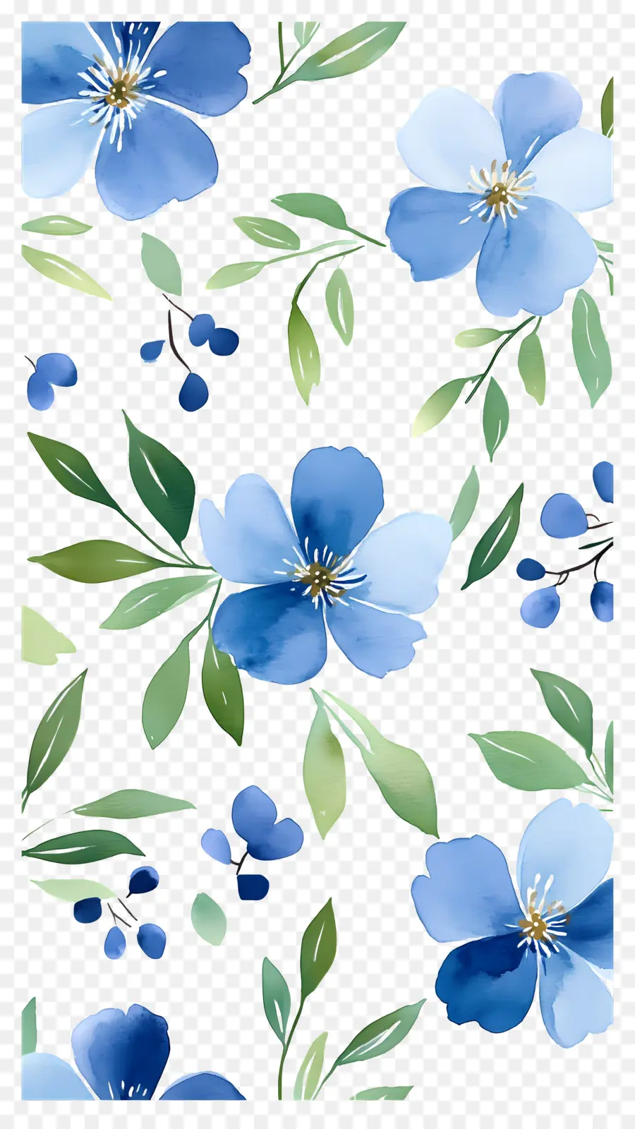 Fundo De Flor，Padrão Floral Azul Escuro PNG