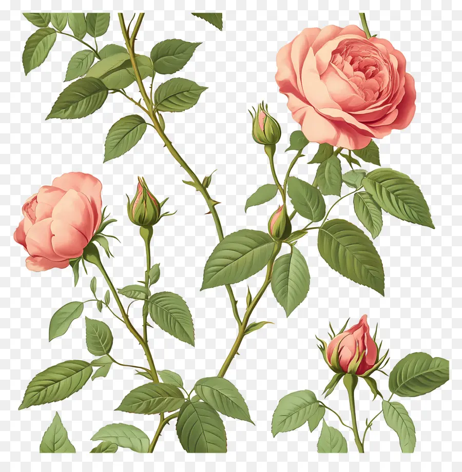 Fundo De Flor，Rosa Rosa PNG