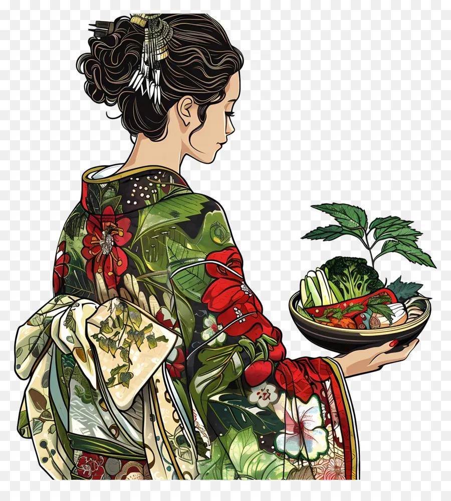 Mulher Tradicional，Mulher De Quimono PNG