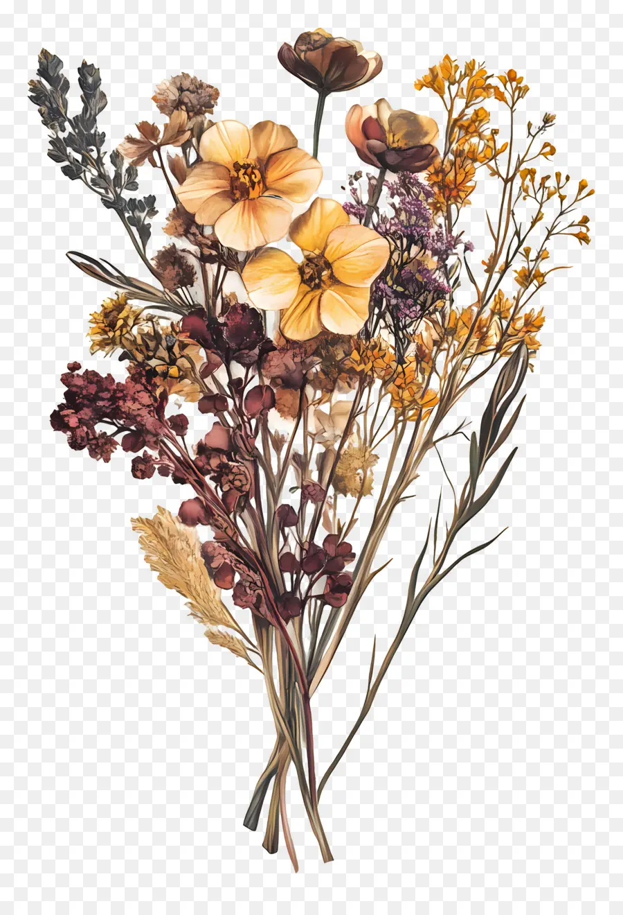 Arte Com Flores Secas，Flores Secas PNG