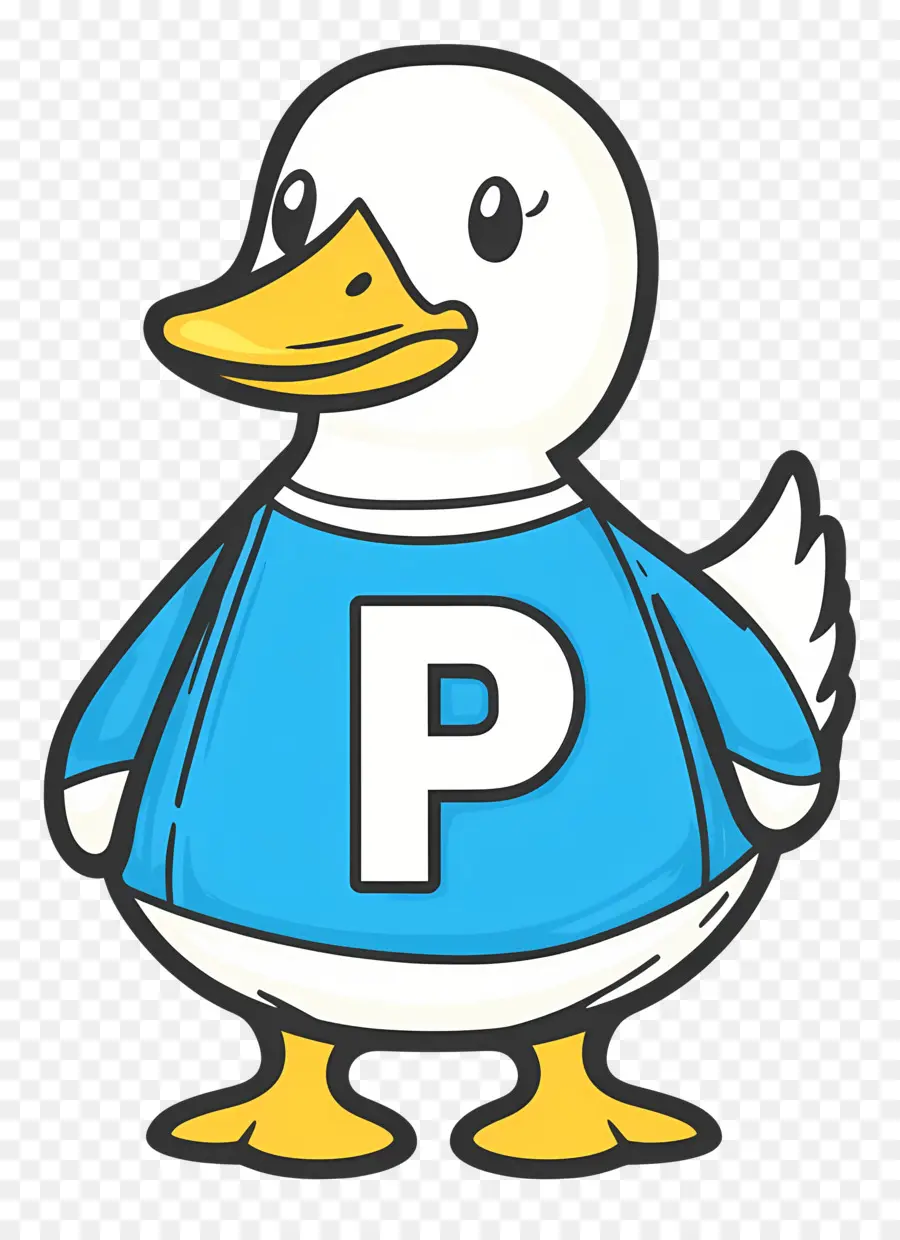 Pato Fofo，Pato De Desenho Animado Com Carta PNG