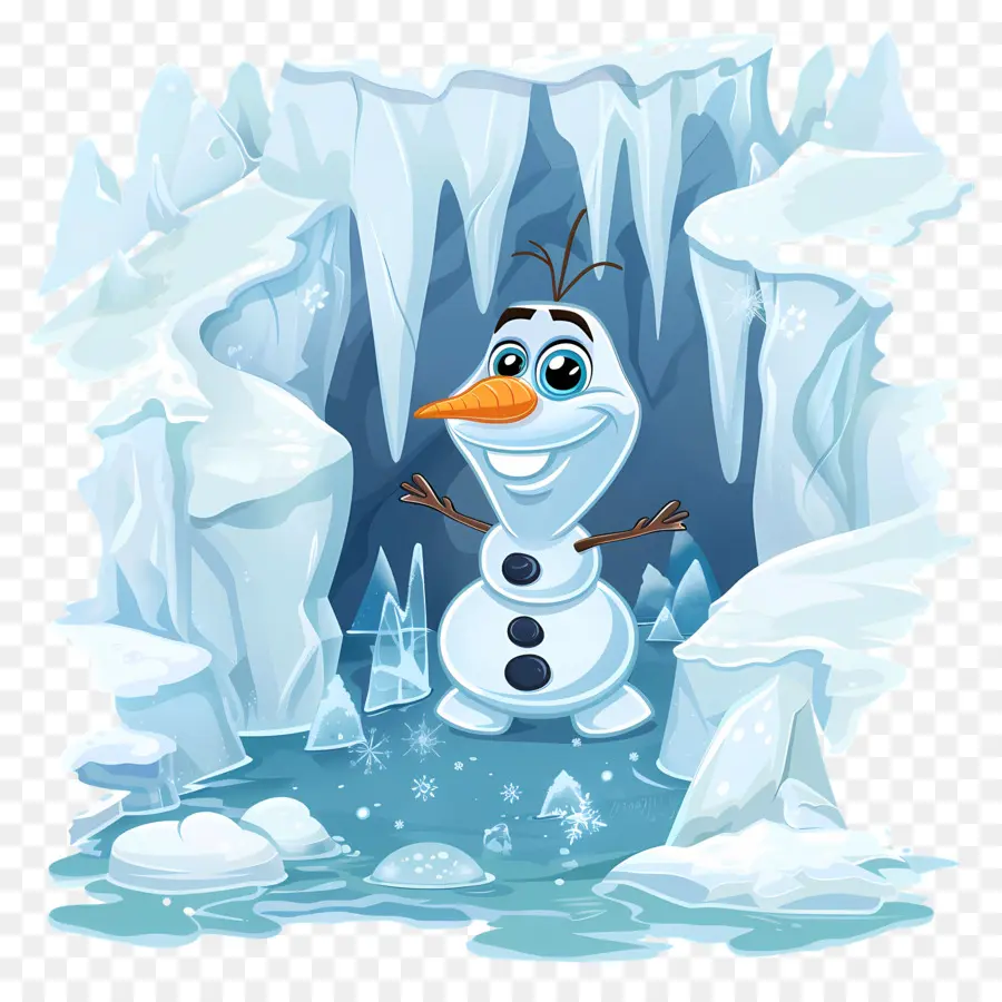 Olaf Congelado，Boneco De Neve Na Caverna PNG