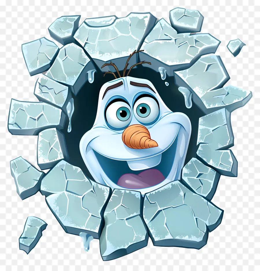 Olaf Congelado，Boneco De Neve Quebrando Gelo PNG