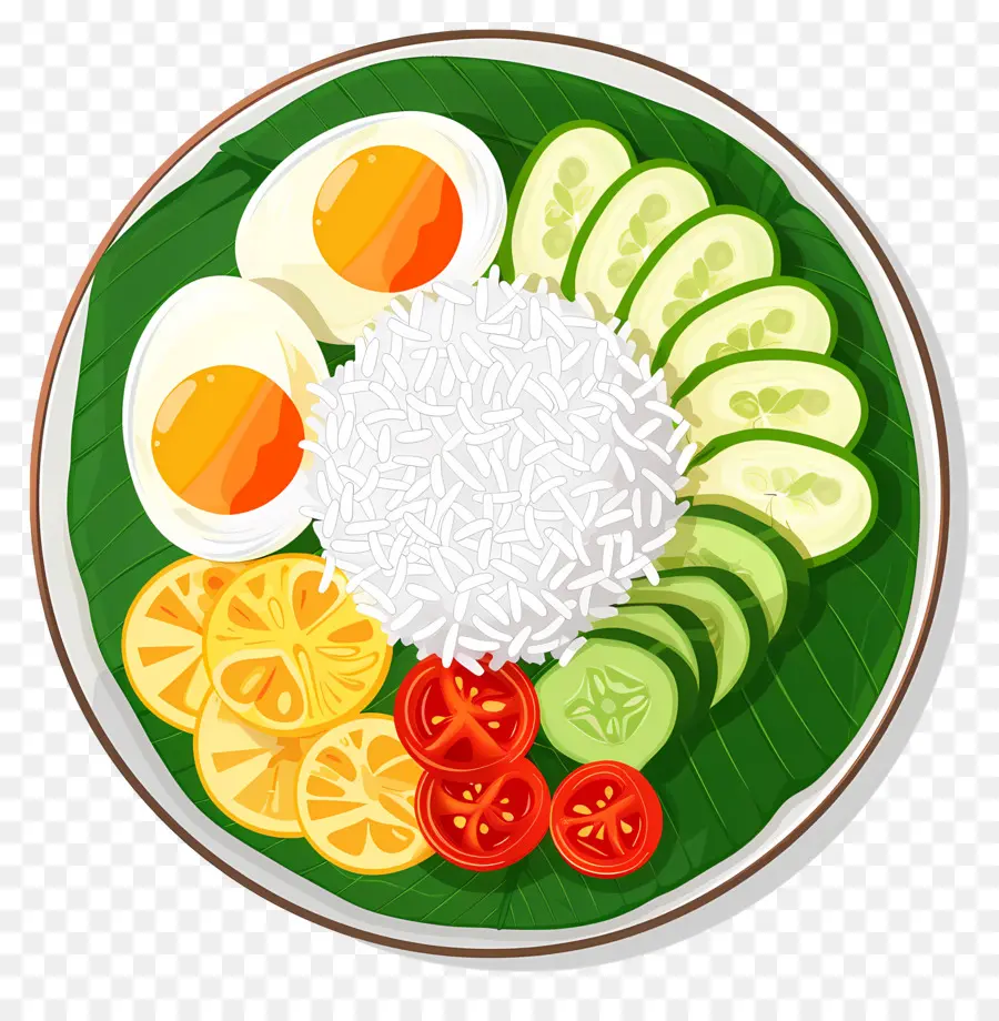 Nasi Lemak，Arroz E Ovo PNG