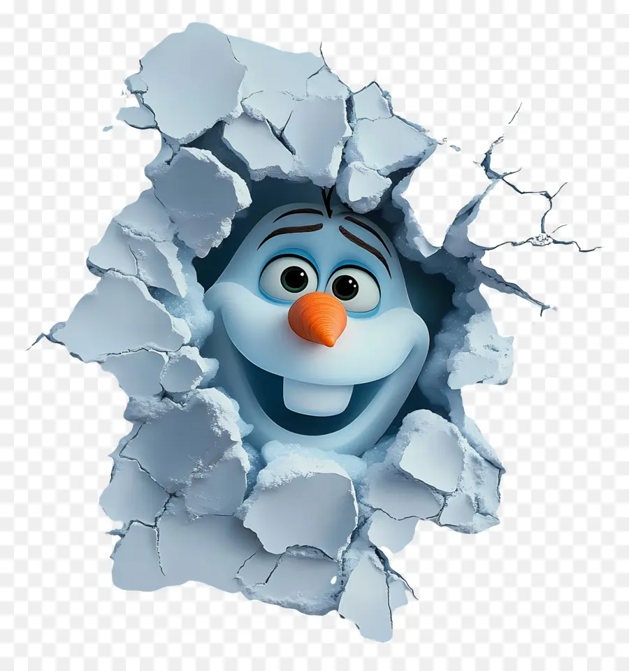 Olaf Congelado，Boneco De Neve Quebrando Gelo PNG