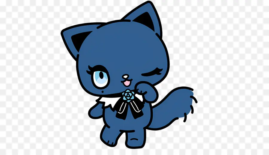 Adorozatorumary，Gato Azul Piscando PNG