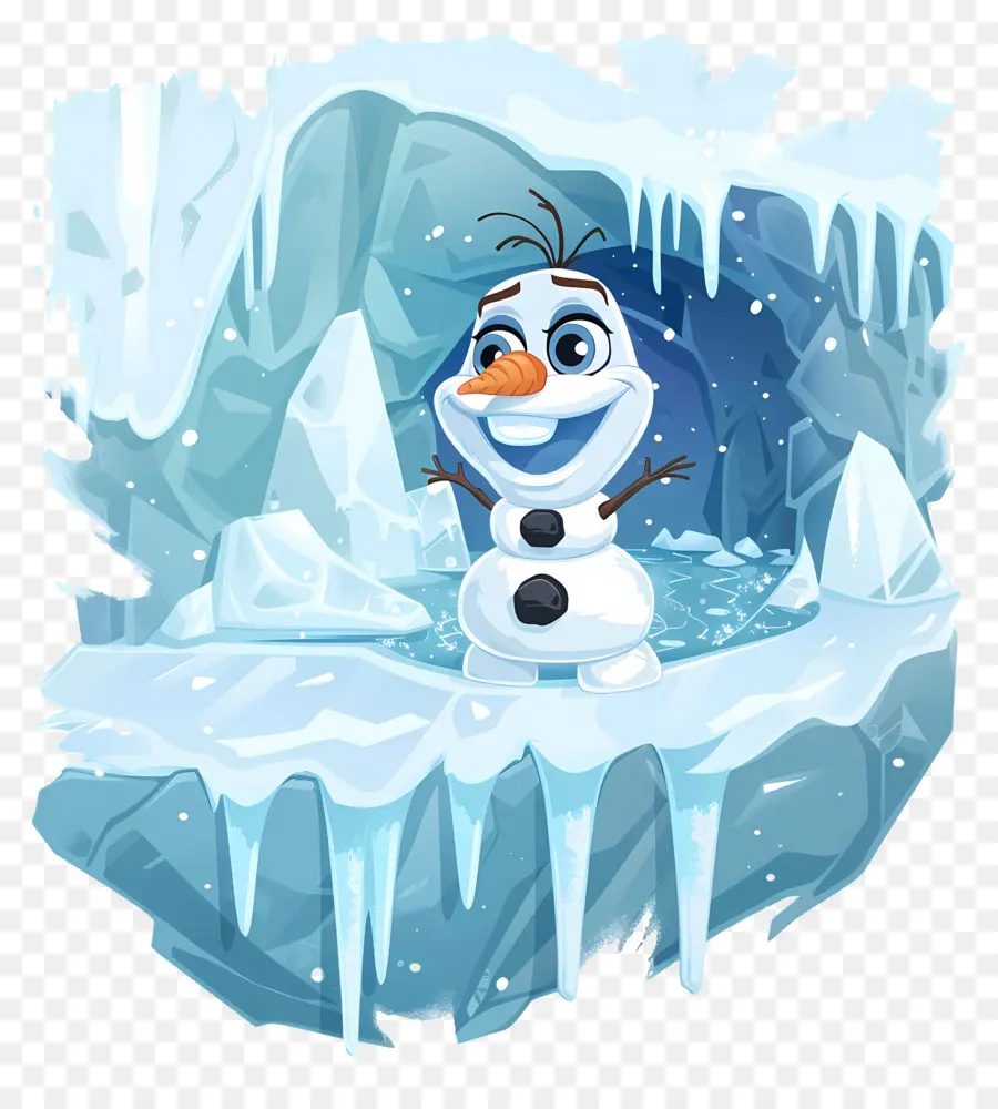 Olaf Congelado，Boneco De Neve Na Caverna PNG