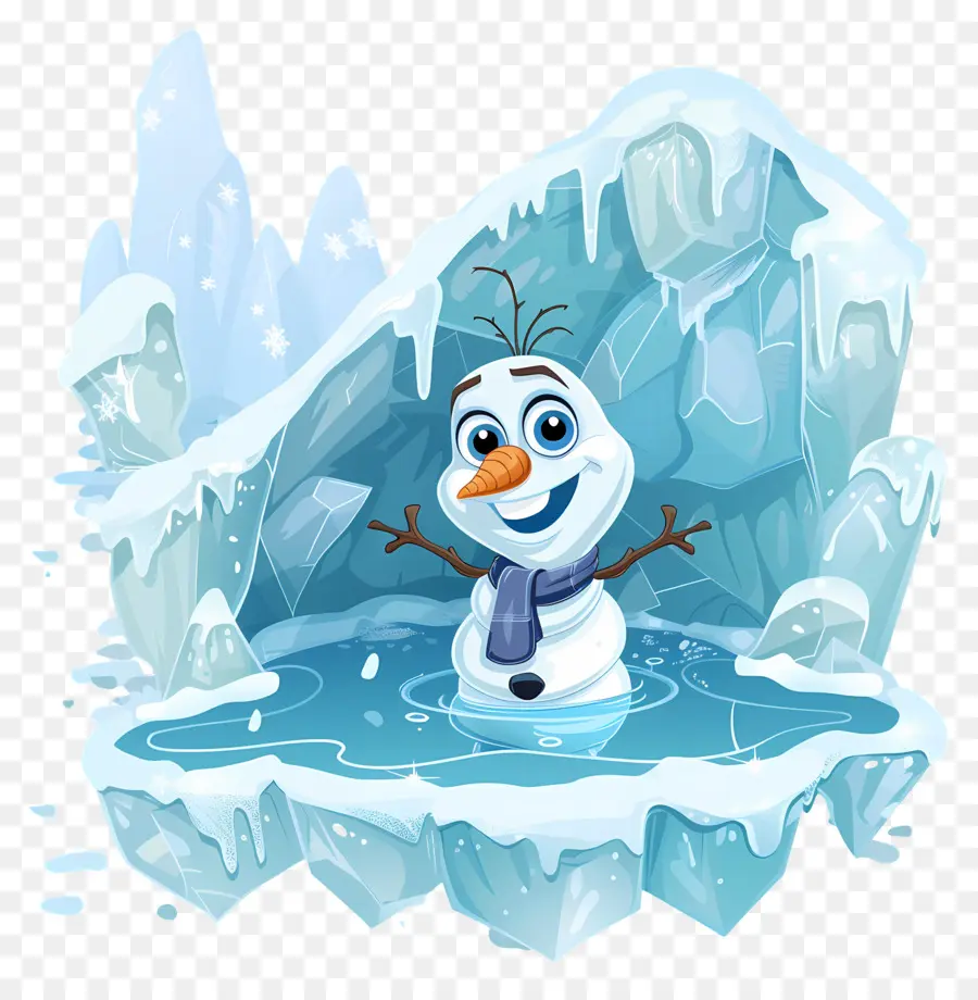 Olaf Congelado，Boneco De Neve Na Caverna PNG