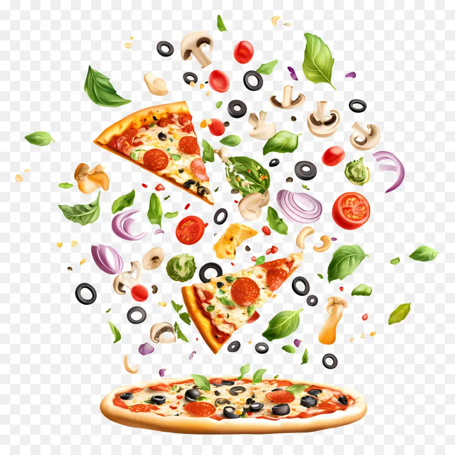 Ingredientes De Pizza，Fatias De Pizza PNG