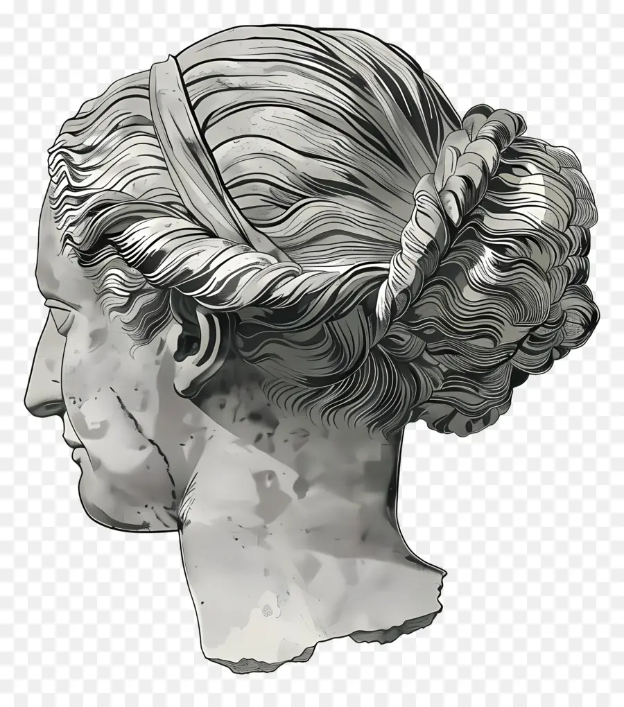 Escultura Grega，Busto Clássico PNG