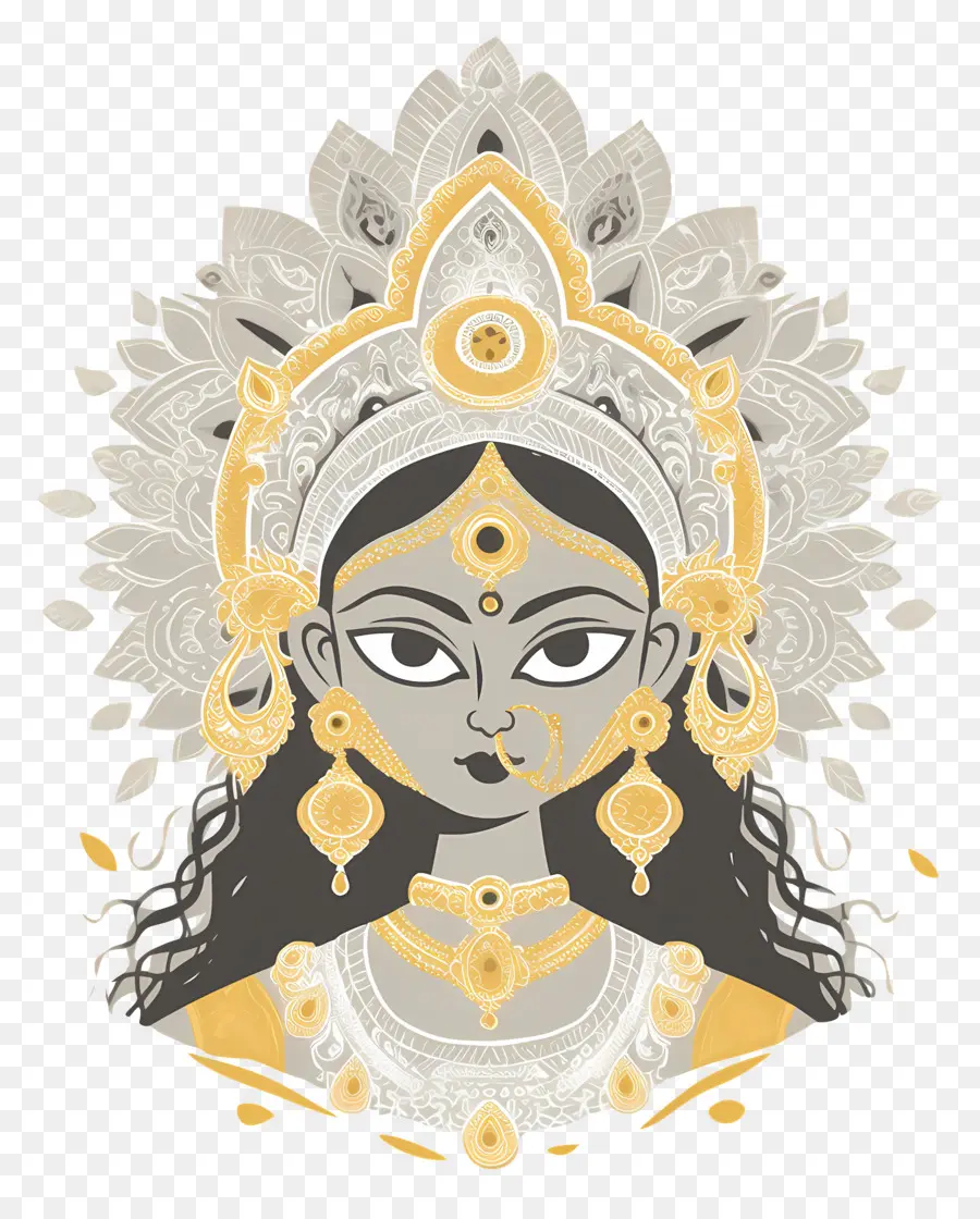 Navratri，Ilustração Da Deusa PNG