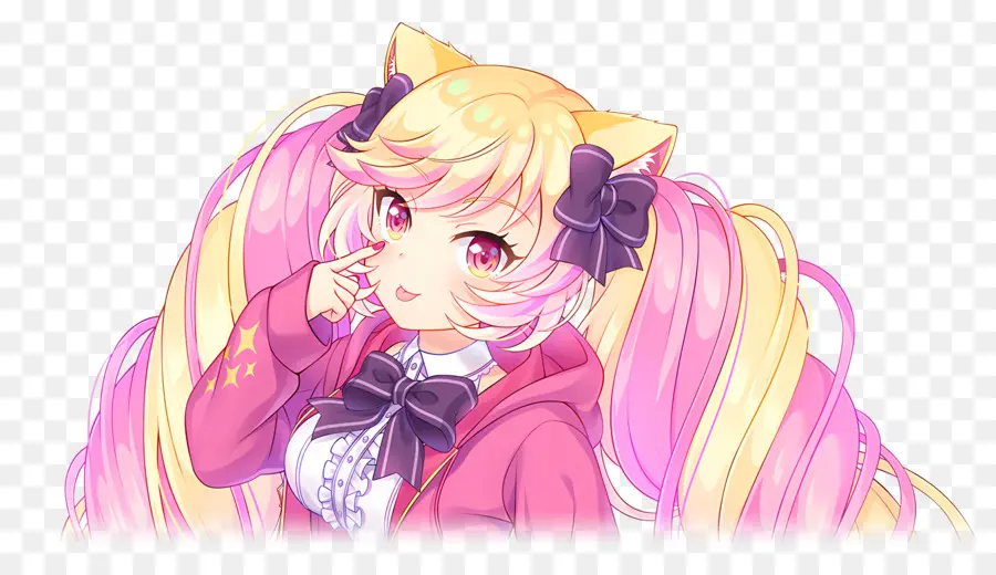 Mashimahimeko，Garota Anime Com Cabelo Rosa PNG