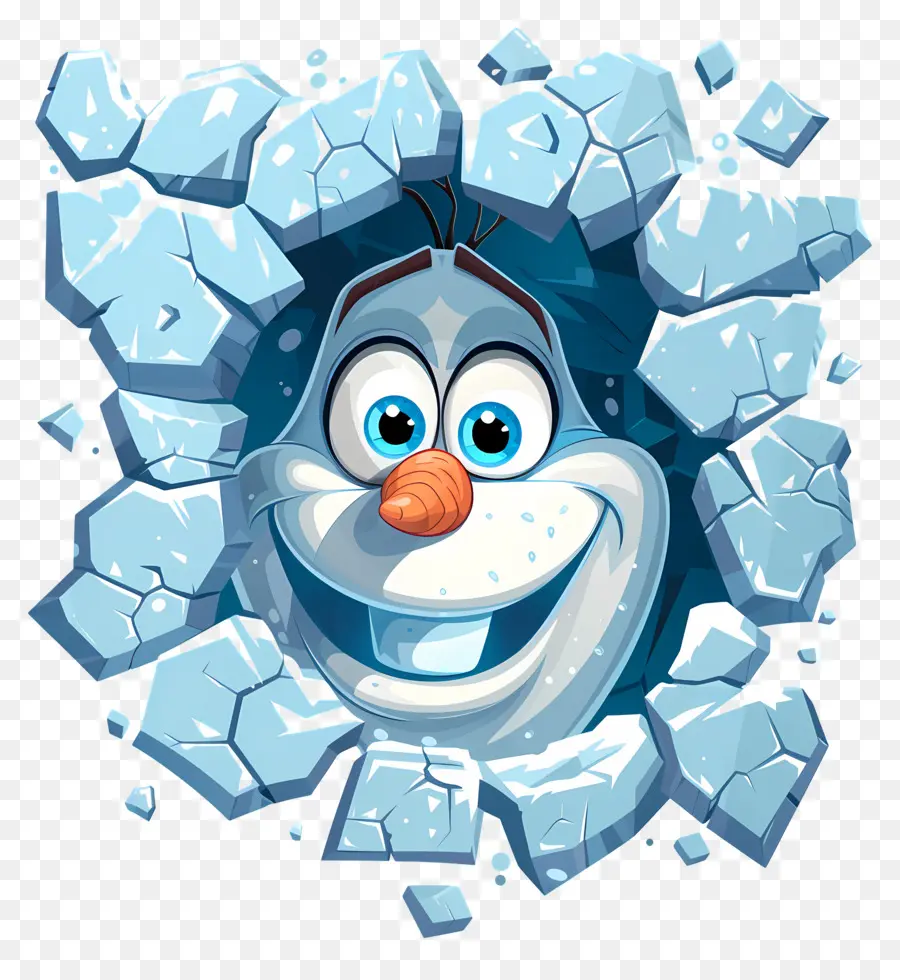 Olaf Congelado，Cara De Boneco De Neve PNG