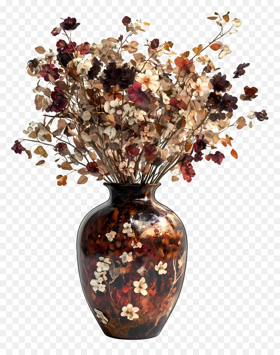 Arte Com Flores Secas，Flores Secas Em Vaso PNG