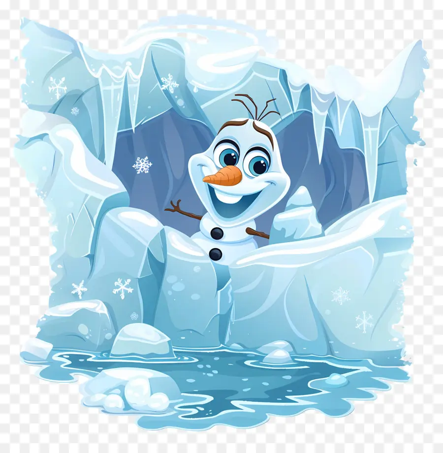 Olaf Congelado，Boneco De Neve Na Caverna PNG