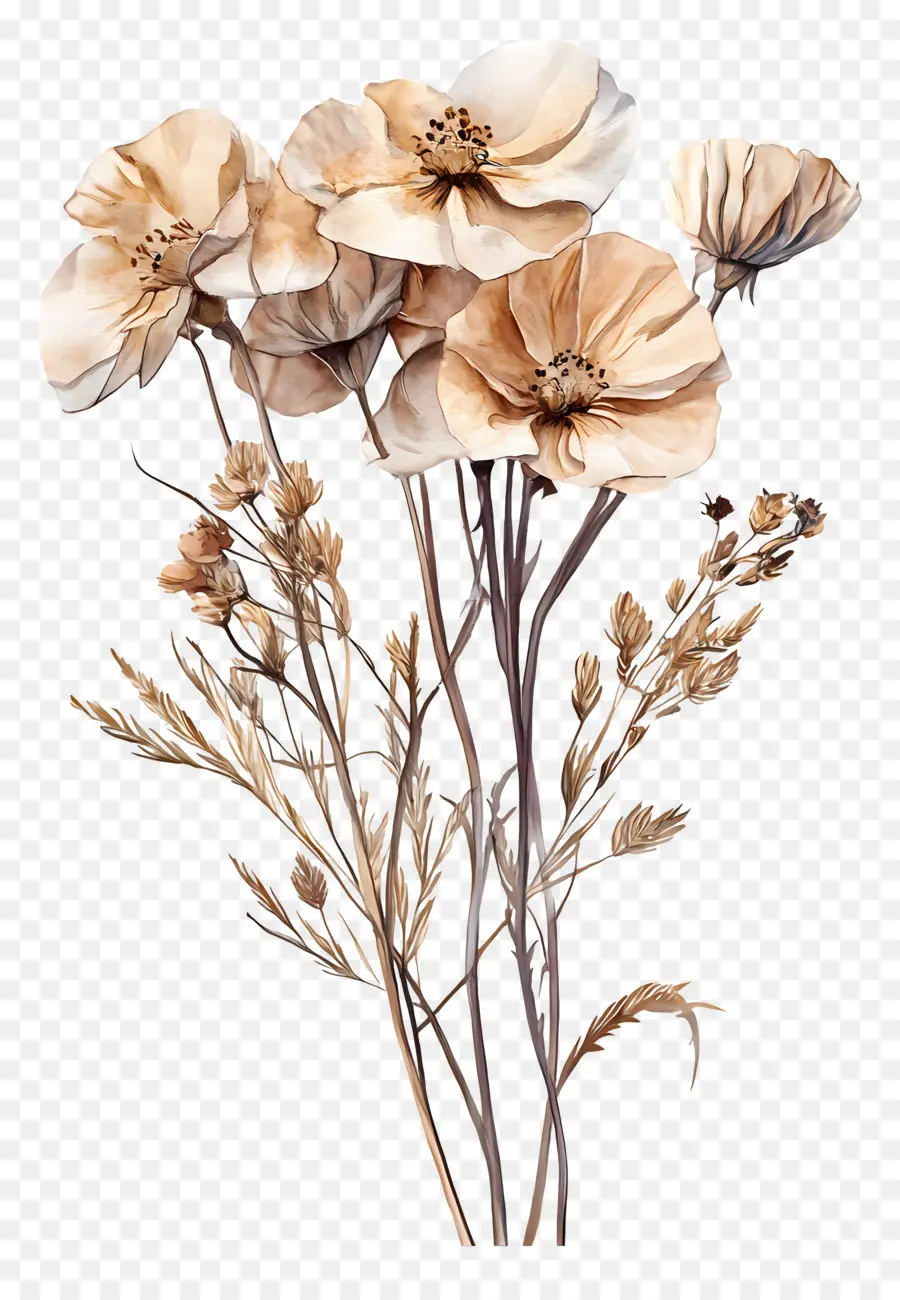 Arte Com Flores Secas，Flores Secas PNG