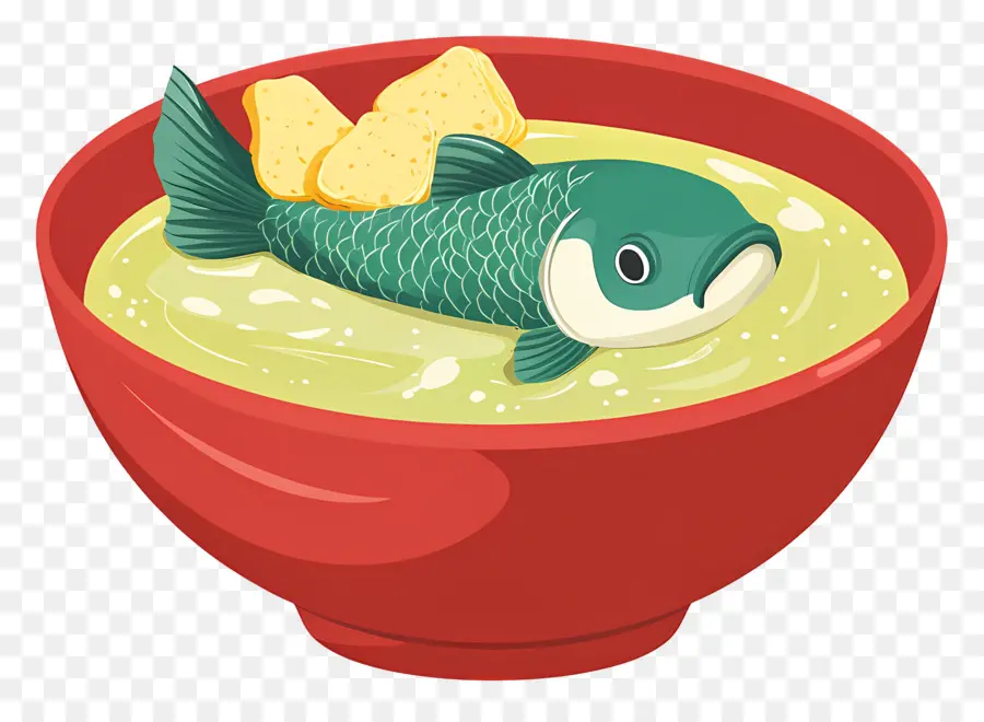 Sopa De Primavera，Peixe Na Tigela PNG