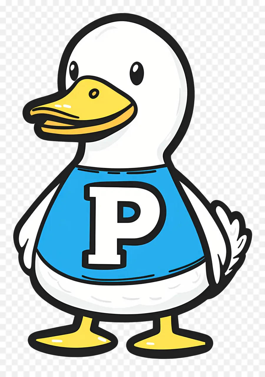 Pato Fofo，Pato De Desenho Animado Com Carta PNG